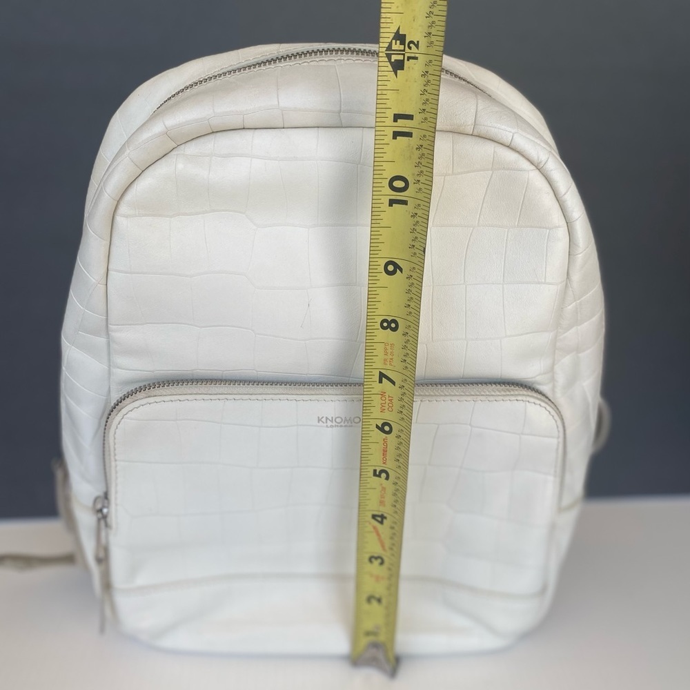 Knomo London leather Mini Mount 10” backpack white/off white - Picture 9 of 16